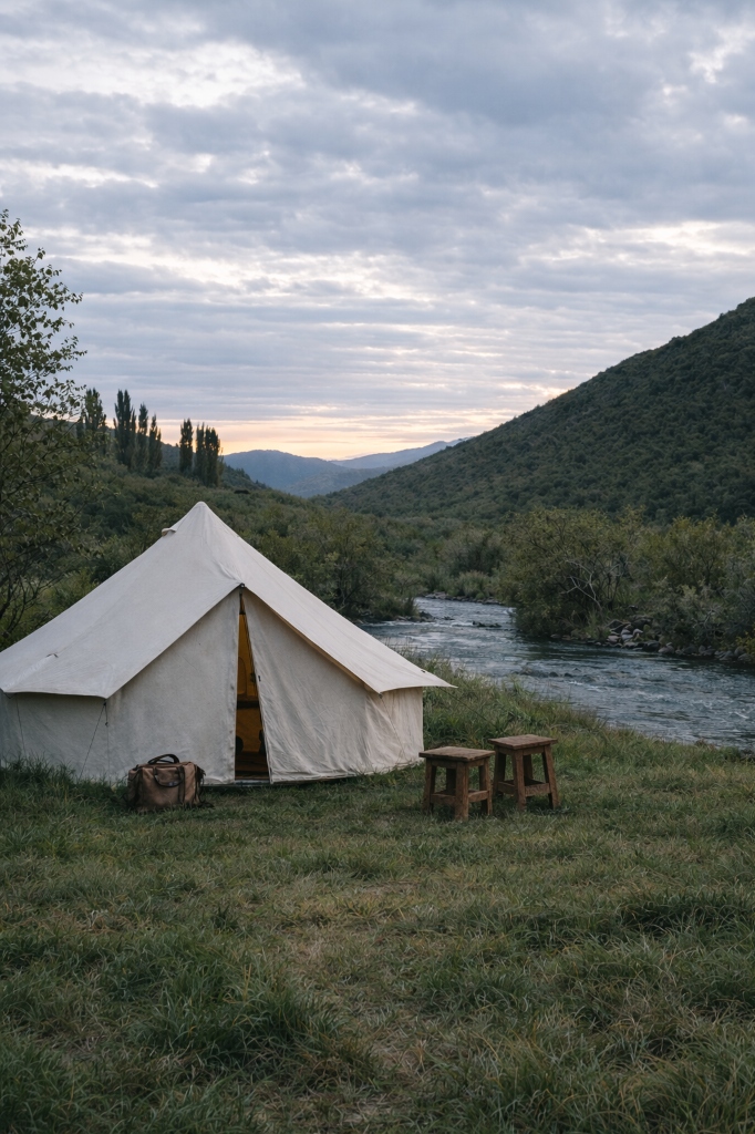 Riverside bell tent camp adventure