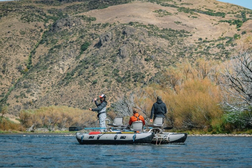 Drift boat float trip down a Patagonian river