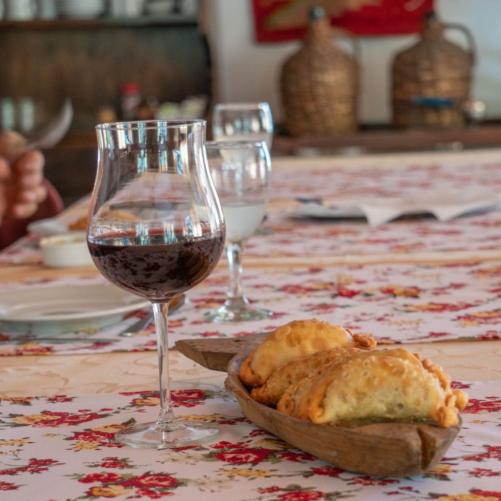 Patagonian empanadas and fine wine