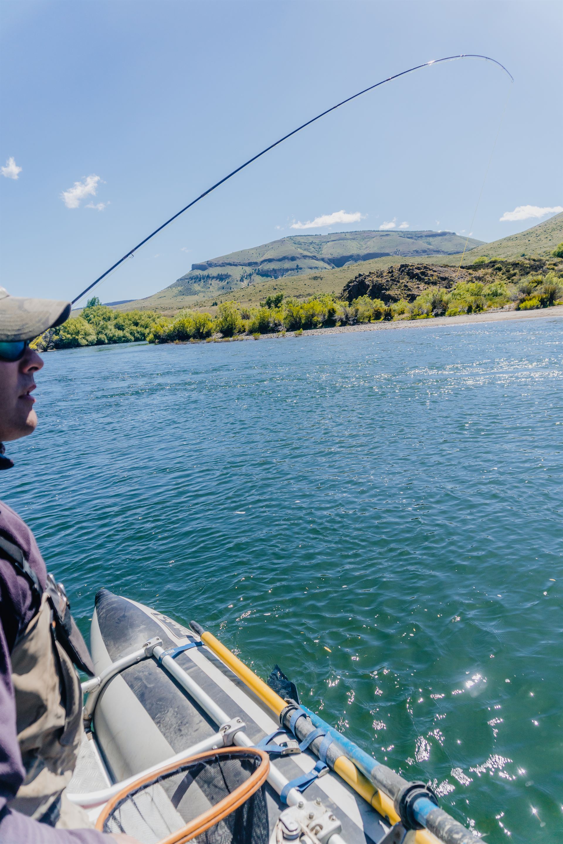 Fly fishing on Quillen River Northern Patagonia